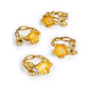 Anneau de serviette en forme de fleur finition or décoratif, parfait pour les repas en famille et les réceptions à domicile, fabriqué à la main en Inde - Product Image 2