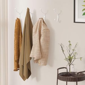 Rustic <b>Chrome</b> Wall <b>Hooks</b> Heavy Duty White Metal Coat <b>Hook</b> Wall Mount Hanging Rails for Clothes Premium Quality Product - Product Image 4