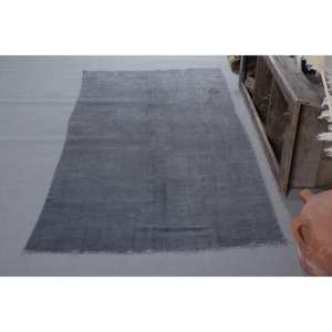 Alfombra turca Vintage, gris rústico, 4 'x 8', área grande, diseño de retazos clásico, Material de lana, látex para habitación de adolescentes, pasillo rectangular - Product Image 2