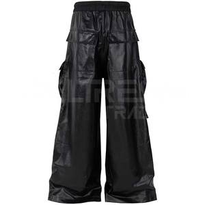 Pantalones de hombre rectos curvos a rayas de cintura media mejor cuero puro precio bajo 2025 último diseño pantalones de cuero puro para hombres con estilo - Product Image 2