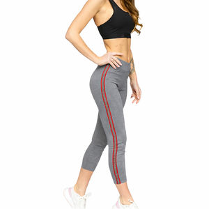 Leggings de Cintura Alta Azul Marino para Mujer al por Mayor, con Cinta Lateral en Contraste, Ropa Deportiva Elástica para Yoga y Gimnasio - Product Image 3