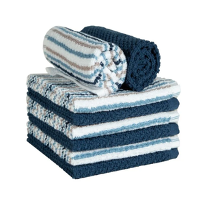 Serviettes de cuisine en coton rayées blanches avec bordure colorée, tissées rectangulaires, lavables en machine, imprimées, personnalisées, pour le golf, à suspendre, pour la maison - Product Image 3