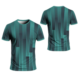 เสื้อผ้าผู้ชาย เสื้อยืดพิมพ์ลายวงกลม 3 มิติ เสื้อยืดคอกลมแขนสั้นกลางแจ้ง สไตล์สตรีทสำหรับเล่นกีฬาฤดูร้อน - Product Image 1