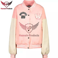 Logo Brodé Personnalisé Satin Coupe-Vent Varsity Basketball Starter Letterman Bomber Jackets pour Femmes Personnalisé