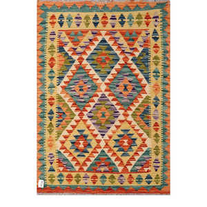 Alfombra Kilim de Maimana, Afganistán, 147 x 100 cm, Alfombras y Juegos de Alfombras - Product Image 1