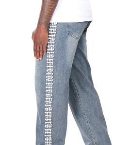 Pantalones Vaqueros de Mezclilla con Pedrería para Hombre, de la Mejor Calidad, MOQ Bajo, Precio al por Mayor, Hechos en Pakistán, Lavado Ácido, Corte Holgado, Logotipo Personalizado - Product Image 4