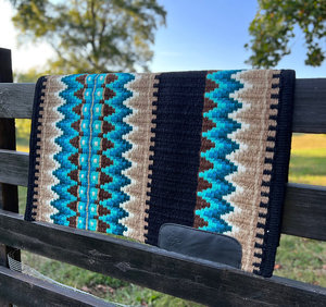 Western Show Horse Saddle Blanket Diseño de Nueva Zelanda Manta de sillín de lana hecha a mano Top Wool Saddle Pad Size - Product Image 3