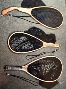 Red de aterrizaje para pesca con mosca, marco de mango de madera, Red de captura y liberación, red de pesca de goma ligera portátil, red para trucha - Product Image 3