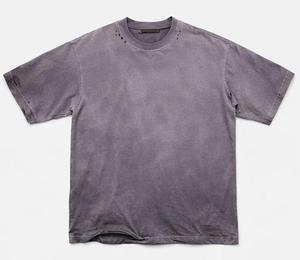 T-shirt Oversize Délavé à l'Acide 100% Coton Vintage, Col Rond, Manches Courtes, Streetwear Uni pour Homme - Product Image 5