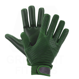 Green Full Finger GAA Football Catcher Gloves Polyester/Lycra Material Non-Slip Lightweight Hook Loop Closure Left Handed <b>Throw</b> - Product Image 1