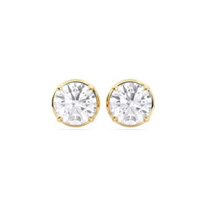 2.00 CT E-F/VVS-VS coupe ronde Moissanite pierre quatre broches ensemble boucle d'oreille en or massif pour unisexe - Product Image 5