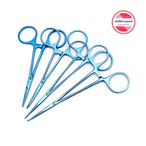 Jeu de 4 pinces hémostatiques à manche droit Taille: 5 "& 5.5" Titanium Instrument chirurgical Hemostat dentaire - Product Image 1