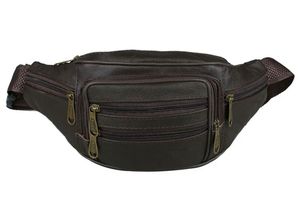 กระเป๋าคาดเอวหนังแท้มีซิปหลายช่องกระเป๋าคาดเอวมีสายคาดสะโพกกระเป๋าสีดำ - Product Image 5