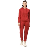 Ensemble de survêtement à capuche pour femme OEM, décontracté, manches longues, couleur unie, pantalon avec poches latérales, taille élastique, coton mi-lourd, pour l'automne