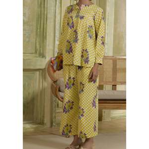 Ensemble jupe ample en coton deux pièces pour femme Golden Hours pour le printemps/été - Product Image 3
