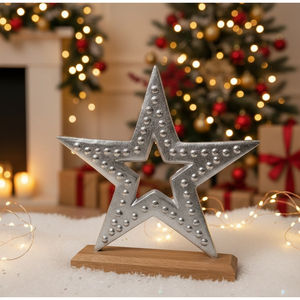 Modern Dotted <b>Copper</b> Finish Metal Christmas Tree Sculpture with Wooden Base for Tabletop Decoration and Home Festive <b>Ornament</b> - Product Image 2