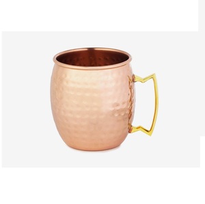 New Arrival Pure Copper Mug Handmade Moscow Mule Beer Mugs Unique Ceramic <b>Cups</b> Gift for Chilled Beverages - Product Image 2