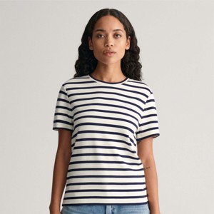 "T-shirt rayé pour femmes de haute qualité-Élégant, confortable et idéal pour les tenues à la mode et décontractées" - Product Image 2