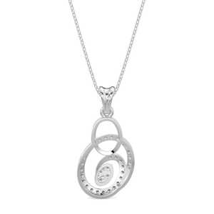 Pendentif Diamant Cercles Célestes-Or Blanc Charme Bijoux Élégant et Luxueux - Product Image 4