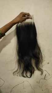 Raw 100% Natural al por mayor Virgen Proveedor 5*5 Cierre Recto ondulado Fabricación Templo DEL SUR DE LA India Cabello humano - Product Image 4