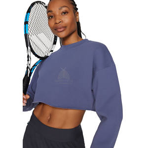 Sudadera con Capucha de Manga Larga de Invierno de Primera Calidad, Sudadera Corta con Estampado de Serigrafía para Mujer, Sudadera Corta con Logotipo Personalizado, 100% Algodón - Product Image 3