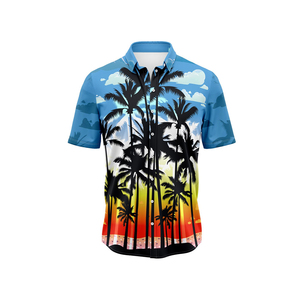 Chemises hawaïennes à manches courtes pour hommes avec tissu léger et motif de vacances florales colorées - Product Image 1