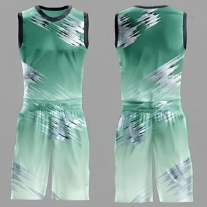 Uniformes de Baloncesto a Precio Económico, Impresión por Sublimación, Conjunto de Baloncesto, Tela de Malla de Secado Rápido, Estilo sin Mangas - Product Image 1