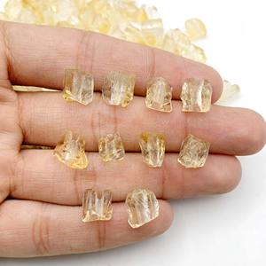 Citrine naturelle faite à la main de haute qualité pierre précieuse en vrac jaune 8-10mm pierre brute pour la fabrication de bijoux - Product Image 1