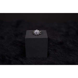 Silverings 925 Sterling Vintage Charm Silver <b>Ring</b> <b>Dainty</b> Geometric Cluster Engagement <b>Ring</b> with Diamond Pearl Rhodium Plated - Product Image 1