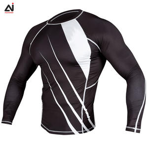 Custom Made High Quality BJJ MMA <b>Men's</b> Long Sleeve <b>Rash</b> <b>Guard</b> with Polyester/Nylon/Spandex Material Digital Sublimation Printing - Product Image 6