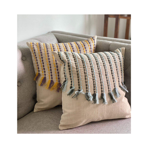 Floral Embossing GOTS Certified 100% Cotton Embroidered Soft <b>Cushion</b> With Durable Finish And Modern Design For Stylish Homes - Product Image 2