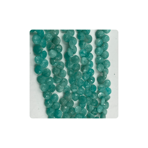 ลูกปัดริบบิ้นหัวใจเหลี่ยมเพชรพลอยอะเมซอน8นิ้วลูกปัดหินหลวมสีเขียวขนาด5-6มม. คุณภาพระดับพรีเมียมสำหรับการทำเครื่องประดับ - Product Image 3