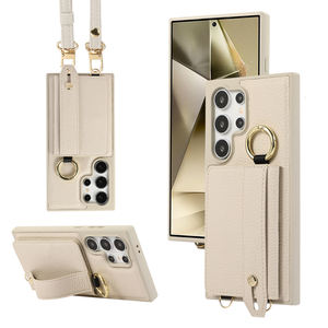 Funda de Teléfono Tipo Cartera de Cuero PU de Lujo con Correa para el Hombro y Soporte de Agarre para Samsung Galaxy - Product Image 1