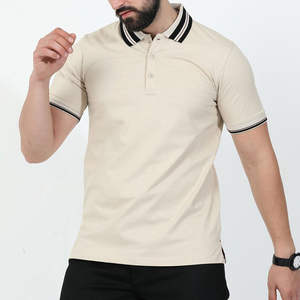 T-shirts polo pour hommes coupe ajustée et logo personnalisé grande taille en coton couleurs personnalisées respirant - Product Image 3