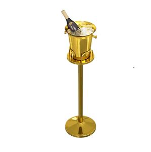 Single Leg Stainless steel Metal Wine Ice <b>Bucket</b> <b>with</b> Tripod <b>Stand</b> Portable <b>Champagne</b> Chiller for Bar Party & Hotel Use - Product Image 6