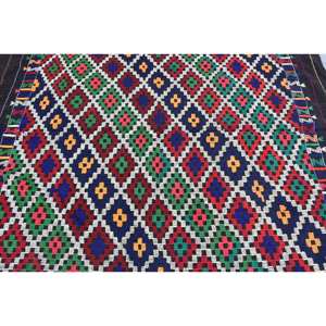 พรมปูพื้นสไตล์ชนเผ่าขนาดใหญ่5.3 x 6.9ft ขนสัตว์สีขาวแดงพรมตุรกีแผ่นรองหลังลาเท็กซ์พรมห้องรุ่นใหม่สำหรับโถงทางเดิน - Product Image 5