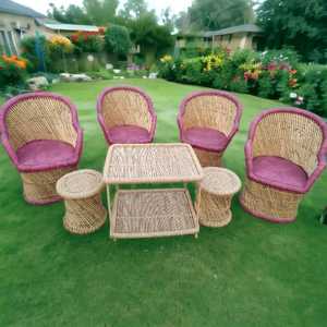 Chaise moderne d'extérieur en bambou avec table pouf pour restaurants cafés villas salons prix compétitif design unique - Product Image 2