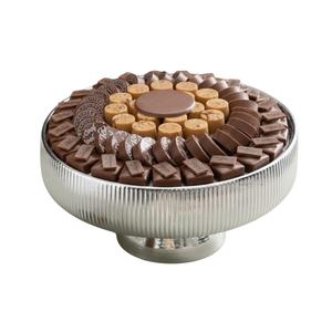 Elegante Tazón Decorativo para Chocolate, Tazón de Metal Plateado de la Mejor Calidad con Base Negra, Proveedores de Chocolate - Product Image 1