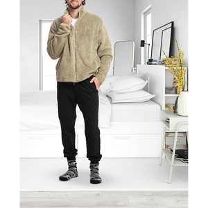 Veste Sherpa pour homme avec cordons de serrage réglables-Offre une chaleur supplémentaire et une protection contre le vent et le froid - Product Image 4