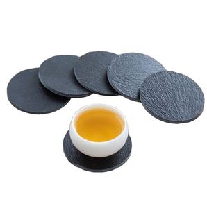 Sous-verres faits à la main en marbre noir de haute qualité, ensemble de sous-verres en pierre de marbre naturelle - Product Image 3