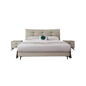 Cadre <span class=keywords><strong>de</strong></span> <span class=keywords><strong>lit</strong></span> King Size en cuir pleine fleur italien minimaliste, rembourré et doux, avec tête <span class=keywords><strong>de</strong></span> <span class=keywords><strong>lit</strong></span>, vente en gros directe usine - Product Image 5