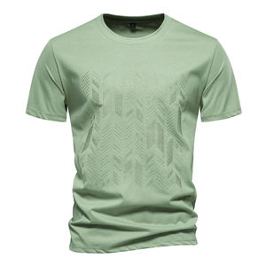 2024 été Cool coton mélangé écologique séchage rapide respirant col rond manches courtes conception vierge hommes T-Shirt - Product Image 1