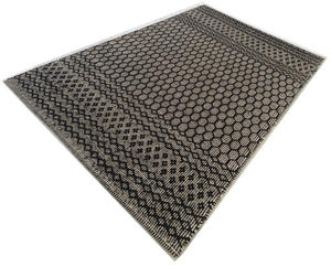 Prix d'usine Tapis en coton tissé plat en fil naturel noir et blanc pour votre maison - Product Image 1