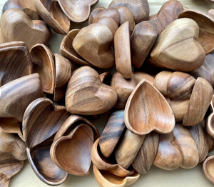 ชามใส่แป้งไม้อะคาเซียทำมือสไตล์วินเทจชามรูปหัวใจขนาดเล็กผลิตจากเวียดนาม - Product Image 2