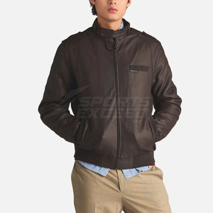 Chaqueta de Cuero para Hombre Otoño Invierno, Alta Calidad, Transpirable, Secado Rápido, Patrón de Letras, Logotipo Frontal - Product Image 1