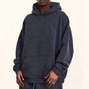 Sudaderas con capucha de gran tamaño desgastadas de 450 gramos de algodón personalizadas al por mayor diseño unisex lavado ácido para hombres para el invierno - Product Image 1