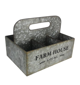 Custom Design Tabletop Dining Handmade Galvanized Iron Storage Trough Kitchenware <b>Utensils</b> <b>Holder</b> for Sundries - Product Image 2