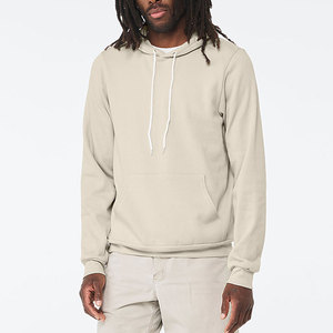 Suéter beige con cordón para hombre Sudadera con capucha BELLA + CANVAS Sponge Fleece Hoodie - Product Image 4