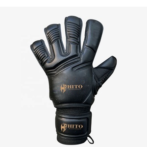 Gants de gardien de but de football de qualité supérieure, couleur personnalisable, gants de gardien de but avec contact en silicone sur le dos de la main et la paume, couleur Letax et noir - Product Image 2
