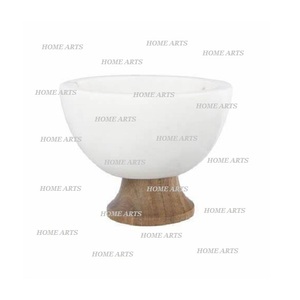 Fabulous Design Marble <b>Food</b> Serving Bowl With Metal Base Round Shape Dry Fruits Serving Bowl By Home Arts - Product Image 6